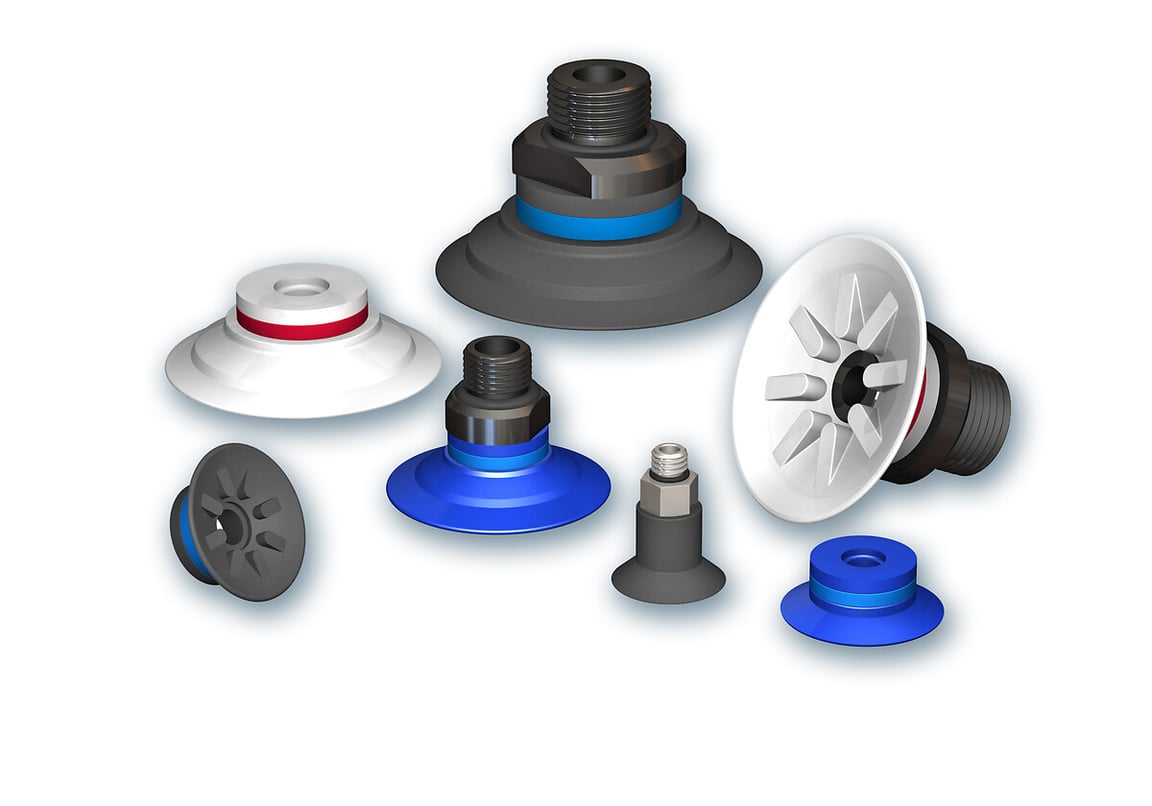 Flat Suction Cups with Cleats Ø 15 to 50 mm, VPF series