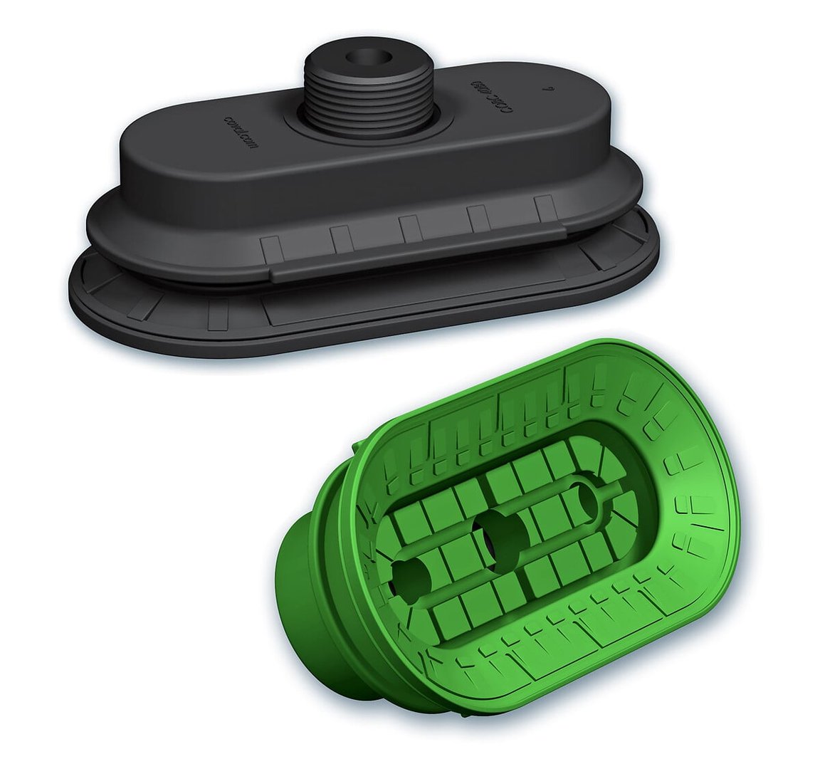 Oblong Suction Cup with 1.5 Bellows, 30x65 to 70x140 mm, COBC series