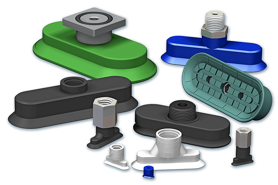 Oblong flat suction cups