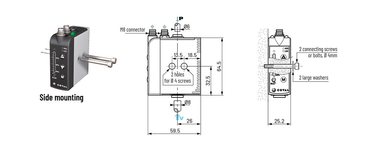 LEM mini-vacuum pump, 85 max.vacuum, 1.4 mm nozzle ID, vacuum